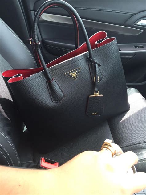 red and black prada purse|prada purse red inside.